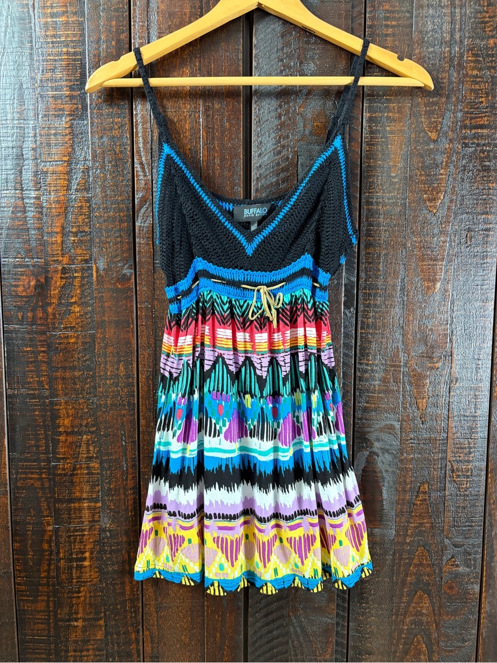 Buffalo David Bitton Crochet Abstract Tank Top Size Small